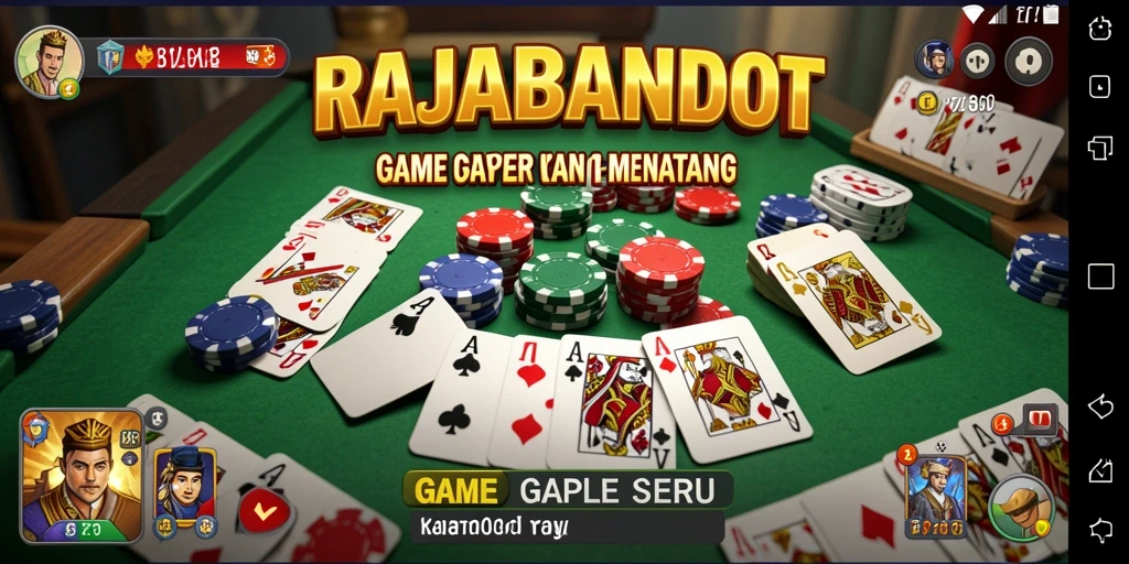 Screeshot gameplay RAJABANDOT dengan suasana bermain Gaple yang seru.